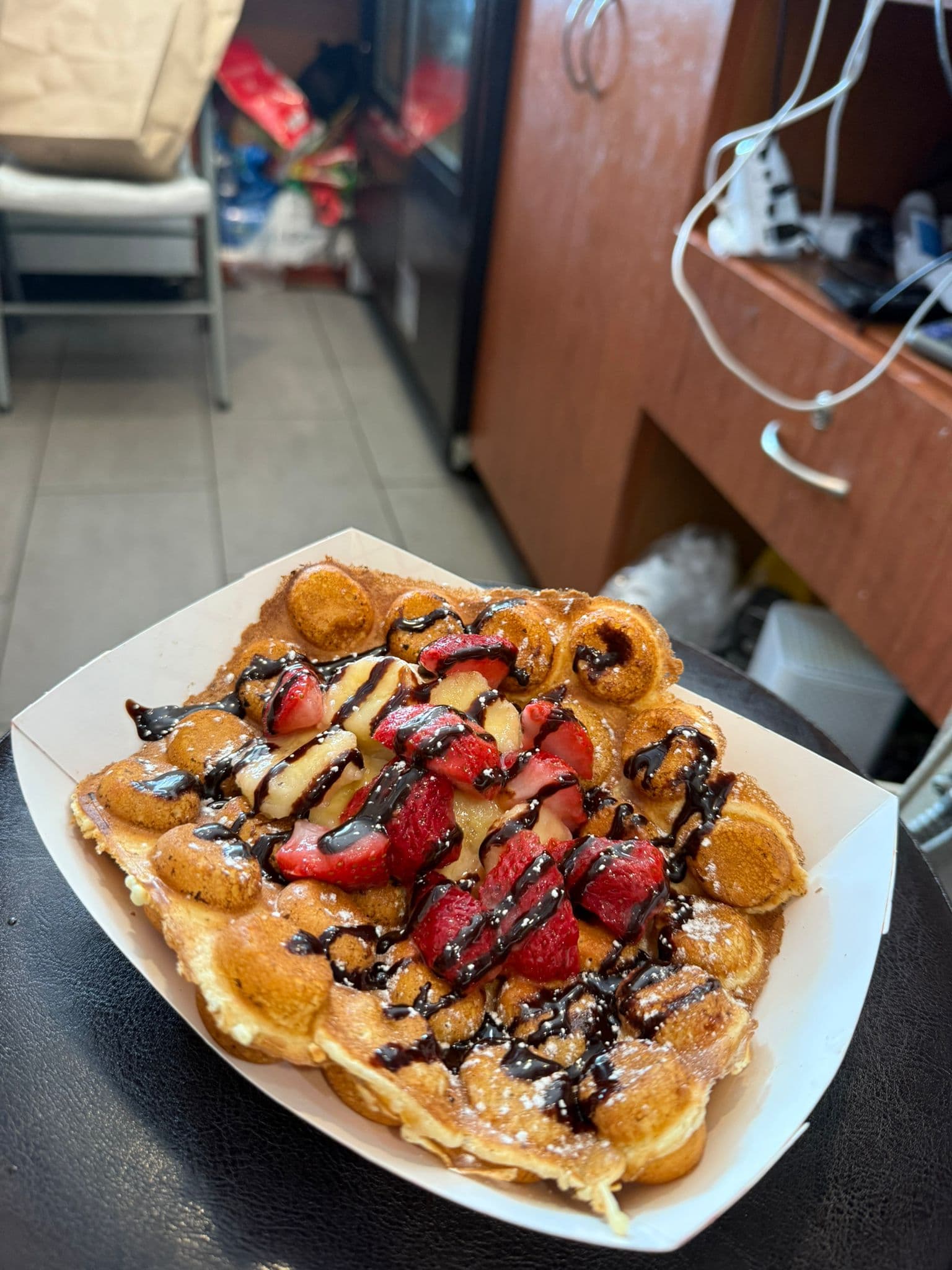 Strawberry bubble waffle